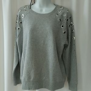 Michael Kors grommet grey sweatshirt L
